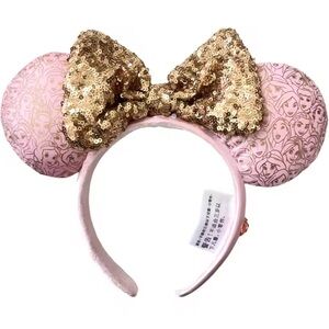 Disney Princess Pink and Gold Sequin Bow Headband Ears